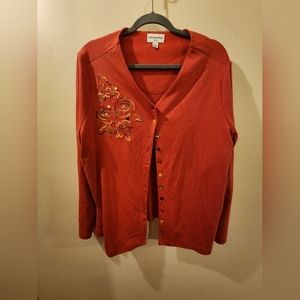 Womens Breckenridge Sweater with floral embroidery size 1x